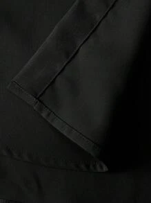 Manfinity Homme 男士對比花卉印花黑色短袖單排扣襯衫，夏季，正式 - 黑色 - 查看 4