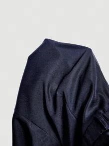 SHEIN MOD Blue & White Butterfly Pattern Bowknot Jumpsuit - Navy Blue - View 5