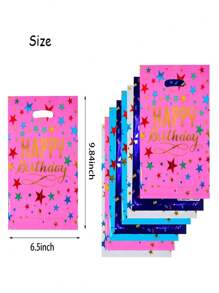 SHEIN Pungi cadou pentru petrecere de ziua de naștere cu .Dles, 40 de pungi de plastic cu bunătăți, în vrac, pentru cadouri de returnare a zilei de naștere