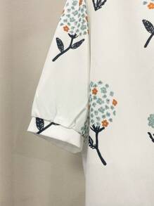 INAWLY Plus Size Women Casual Floral Print Shirt, Fall - Multicolor - View 4