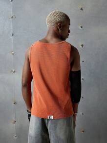 NEON BLANC Top de punto sin mangas con cuello redondo y bordado para hombre, adecuado para el verano, ropa informal de calle