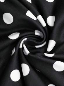 SOLERSUN 大码女装派对情人节舞会法国白色波点图案露肩短袖针织包臀老款跨年性感休闲女中长连衣裙超长款淑女浪漫情人节约会春夏新款优雅通勤商务狂欢/嘉年华 - 黑色 - 查看 7