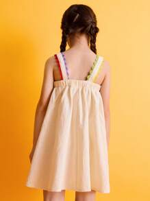 SHEIN 年轻女孩的可爱彩色Z字形吊带夏装 - 彩色 - 查看 6