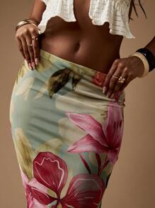 MISSGUIDED Váy Maxi Dài Cạp Cao Họa Tiết Hoa Nhiệt Đới Thiên Đường Nghỉ Mát - Nhiều màu - Xem 4