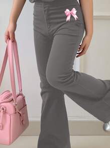 SHEIN Leap Crew 2 件套青少年女孩休闲简约短袖上衣和长裤套装，适合夏季