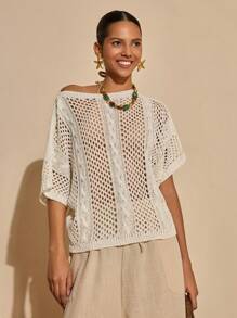 Bóhologie Boho Bohemela Womens Clothing Women Summer Clothes Women Summer Cover Up Crochet Dress Women Summer Clothing Summer Outfits  Suitable For Everyday, Out Of The Street, Holiday And Other Occasions To Wear - White - View 1