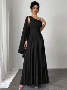 Firerie 新款百搭褶皱无袖连衣裙，女士度假装，度假装，太阳裙，女士夏季正式黑色连衣裙 - 黑色 - 查看 5