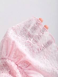 Sweetra Blusa da donna casual ed elegante, dal design retrò francese, con maniche a palloncino, slim, traforata, sexy, romantica e carina