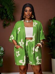 Slaydiva 2025 New Summer Outfits For Women, Exclusive Resort Casual Green Loose Woven - Multicolor - View 3