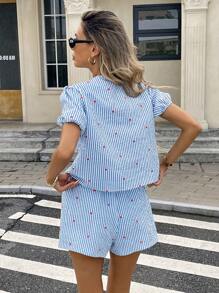 Serisse Women Two Pieces Outfits For Daily Wear Summer Casual Blue