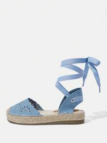 Styleloop Women's Hollow-Out Flat Fisherman Sandals, Bohemian Style Vacation Shoes - Blue - View 2