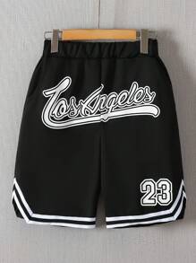 1 Pc Teen Boy Los Angeles #23 Print Athletic Fashion Casual Basketball/Football/Beach Shorts, Spring/Summer