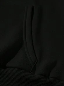 INAWLY Women's Black Basic Casual Solid Color Dropped Shoulder Hoodie,Autumn Winter Back-To-School School Sweatshirt,Fall Pullover For Graduation Teacher - Black - View 4