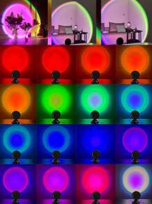 1 件 LED 日落氛围灯 - 营造温馨氛围，非常适合客厅装饰、卧室氛围照明、节日装饰、礼品、节日庆典、锚点背景图像