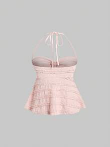 Sweetra 女士夏季纯色纹理吊带上衣 Y2K