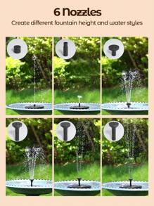Teckwe Solar Fountain Pump,Solar Fountain For Bird Bath Free Standing Floating Water Fountain Solar Powered Fountain Pump For Bird Bath, Garden,Pond,Pool,Outdoor