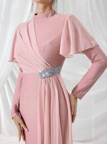 Coutiva Women's Formal Evening Gown (Heavily Decorated) - Pink - View 2