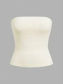 SHEIN EZwear 女士夏季休闲纯色抹胸 - 彩色 - 查看 5