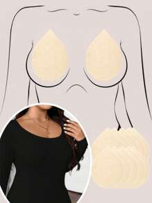 Snug Zone 10pcs Non-Woven Pointed Water Drop Shaped Multi-Functional Pads, Minimalist & Practical - Apricot - View 1