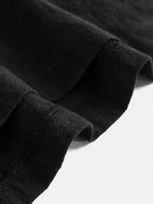 Girlism 少女蓝灰色纯色休闲短裤，纸袋腰纽扣细节，春夏季，适合休闲度假、节日、午餐、音乐节