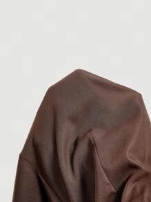 SHEIN MOD Solid Color Wraparound Ruched Jumpsuit - Brown - View 5