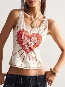 Bohemela BOHO Knitted Color Block Casual Fitted Women Camisole