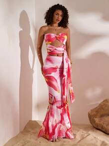 Opulessa Camisola de malha com estampa slim fit para mulheres - Rosa - Ver 4