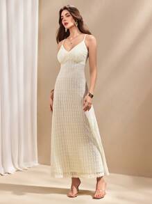 Almamuse Women's Slim Fit Sleeveless Dress - Apricot - View 3