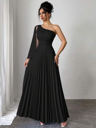 Firerie Nuevo vestido plisado sin mangas y versátil para mujeres, atuendos de vacaciones, vestido de verano, vestidos negros formales para mujeres en verano