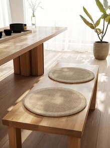 Cirelle 1个冰沙清凉圆形坐垫，透气耐热夏季清凉坐垫，居家客厅餐厅装饰舒适坐垫，夏季必备清凉坐垫，新年、圣诞节、拉玛餐桌装饰，夏季家居装饰，清爽春夏装饰，客厅用品，卧室用品，办公室/书房用品，民宿装饰，高档餐厅用品 - 櫸木 - 查看 1