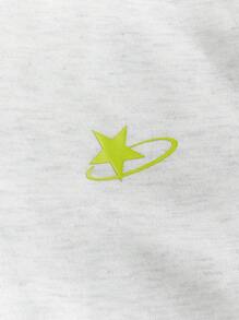 Manfinity Unisex 男士休闲针织宽松长袖连帽衫，秋冬 - 淺灰色 - 查看 4