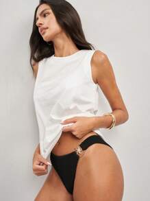 Swim Vcay Bas de bikini femme de couleur unie, , convient pour l'été