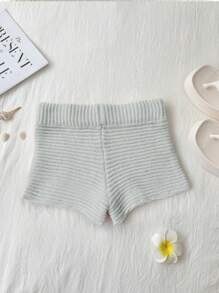 Elamini Starfish Pattern Knitted Pink Shorts - Light Grey - View 4