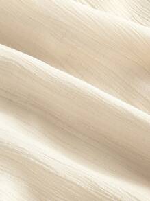 SHEIN MOD Plus Size Women's Apricot Ruffle Hem Wide Leg Jumpsuit