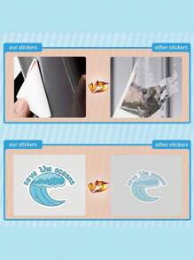 SHEIN 60PCS Coastal Granddaughter Stickers Vinyl Aesthetics Stickers For Scrapbooking, Diary, Laptop, Bumper, Skateboard, Water Bottle, Computer, Phone, Cartoon, Hard Hat, Car Stickers And Decals Back To School