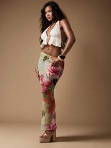 MISSGUIDED Váy Maxi Dài Cạp Cao Họa Tiết Hoa Nhiệt Đới Thiên Đường Nghỉ Mát - Nhiều màu - Xem 6