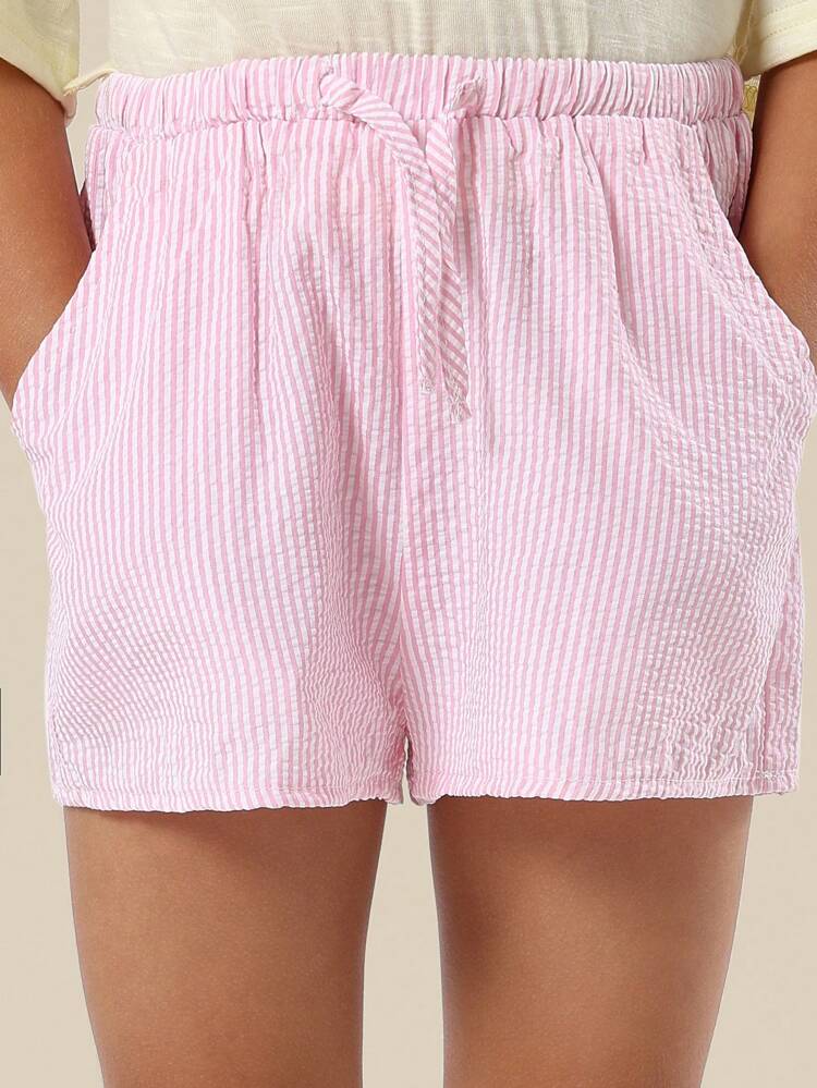 Seersucker Shorts Cropped T-Shirt Co-Ords