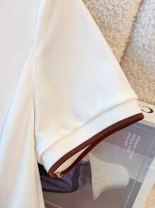 Franclia 女士时尚波浪喇叭罗纹领短袖迷你连衣裙