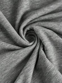 SHEIN BASICS Plus Size Solid Color Knitted Sleeveless Bodycon Dress, Casual - Light Grey - View 5