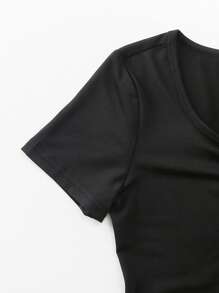 SHEIN Explorewe 女童蝴蝶结装饰修身休闲连体衣