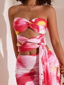 Opulessa Camisola de malha com estampa slim fit para mulheres - Rosa - Ver 5