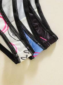 SmileyWorld® | SHEIN 3 件笑脸字母图案内裤