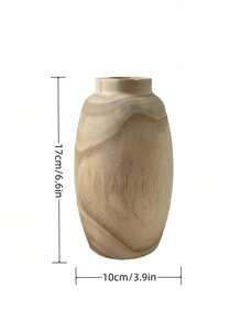Cirelle 1PC Light /Dark Color Authentic Paulownia Wood Decorative Vase | Air-Dried Floral Arrangement Container | Rustic Farmhouse & Simple Style, Gift For Housewarming, Summer Home Decor, New Year, Christmas Gift, Mother's Day Gift, Rama Table Decor, Garden Use, High-End Hotel Supplies, B&B Decor - Multicolor - View 4