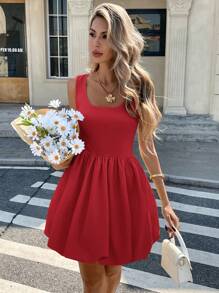 SHEIN LUNE Pastel Yellow Cute Ruffled Skirt, Ins Style, Suitable For Spring/Summer,Boho Clothes Women - Red - View 5