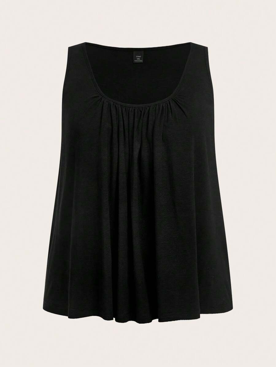 SHEIN BASICS Chaleco de punto de cuello redondo de unicolor informal y de talla grande, de verano