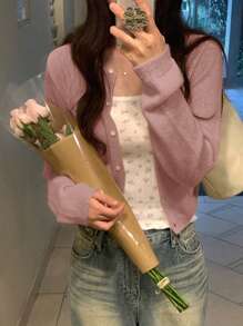 DAZY Cárdigan ligero y holgado para mujer con un toque juvenil