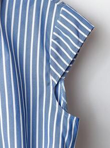 Franclia Women Sleeveless Striped Minimalist Multi-Functional Dress - Blue - View 4