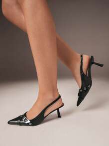 CUCCOO GRLICON Women's High Heel Sandals, Y2K Style, Punk Rock, Biker, Cool Girl, Suitable For Halloween, Christmas, Party - Black - View 4