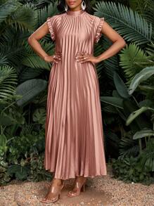 SHEIN Lady 2025 新款春夏秋冬优雅派对婚礼酒会波西米亚风海滩金色立领编织荷叶边 A 字裙长款大码连衣裙粉色夏装女装粉色度假连衣裙长款粉色连衣裙粉色长裙粉色优雅连衣裙女装夏季连衣裙女装夏季服装女装女装白色连衣裙女装黑色连衣裙婚礼宾客连衣裙女装优雅派对连衣裙女装太阳裙大码女装女士连衣裙优雅长裙女士海滩装女士假日装褶皱中长裙褶皱连衣裙夏季优雅连衣裙优雅中长裙缎面褶皱连衣裙 - 藕粉色 - 查看 4