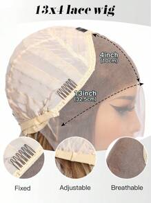 Peluca con cabello humano recto de bob corto, color miel marrón, con lace frontal de 13*4 pulgadas y lace transparente, 100% cabello humano Remy para mujeres